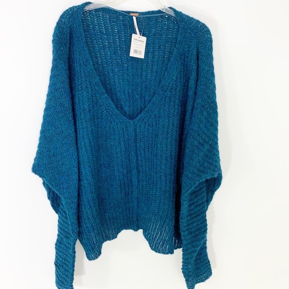 Free People Moonbeam V Neck Alpaca Blend Sweater M NWT - Picture 7 of 13